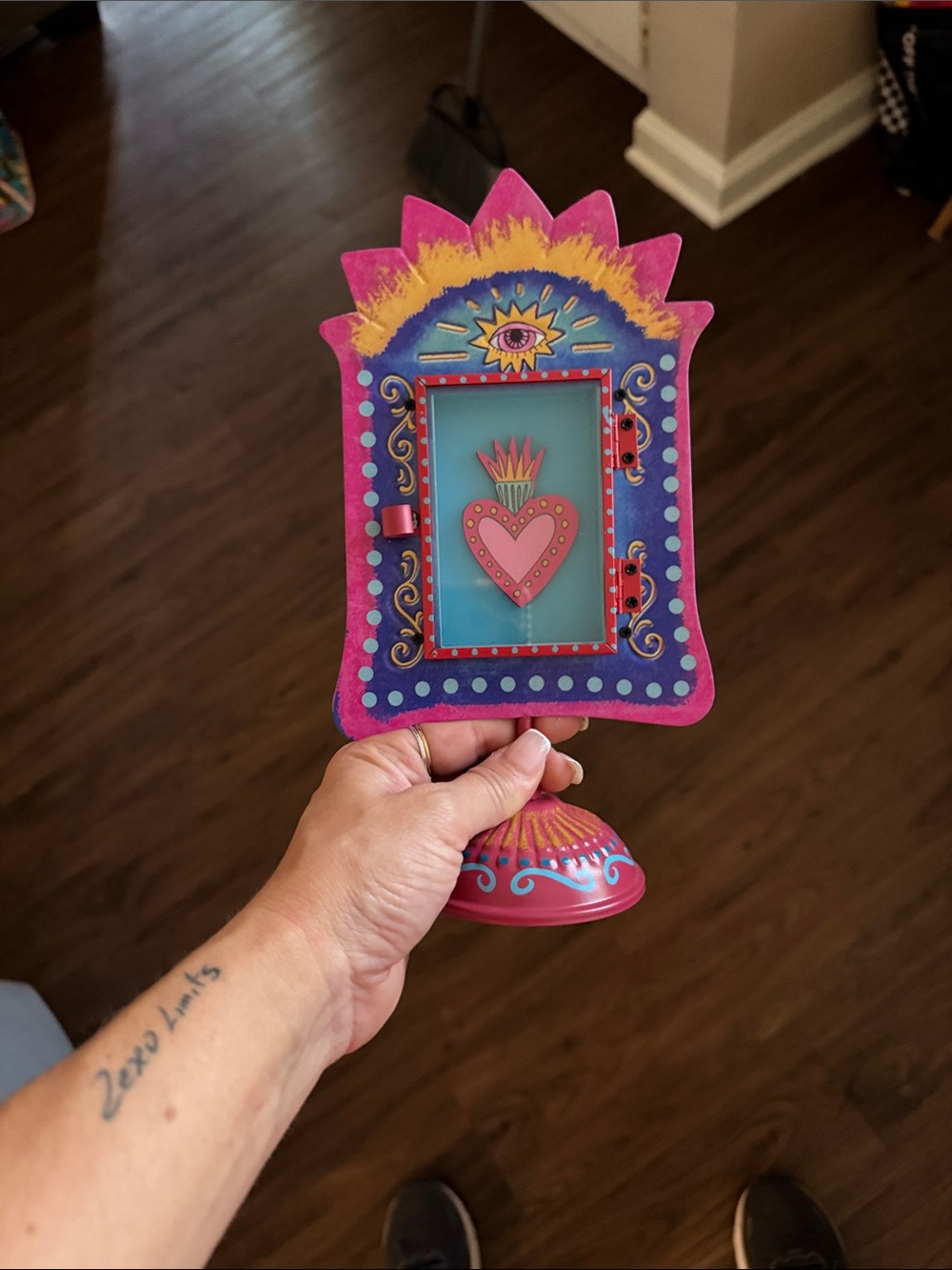 Ashland Pink and Blue Hand-Painted Decorative Frame